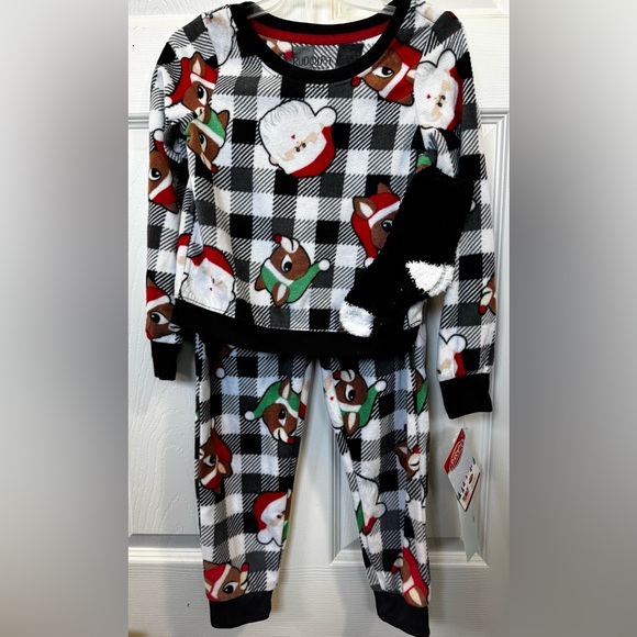 Rudolph Plaid Kids Pajama Set - Picture 1 of 3